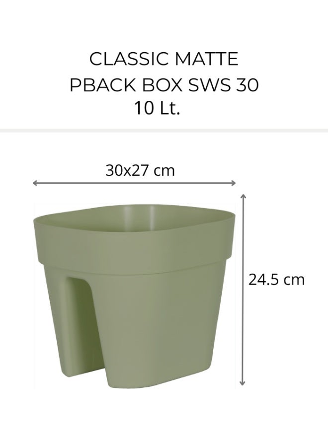 IDEL Self Hanging Flower Planter Pot PBACK – Balcony & Garden Pots with Adjustable Hooks and Self Watering – Durable Premium Hanging Planters – Made in Italy  (Sage, 30cm) - Image 2